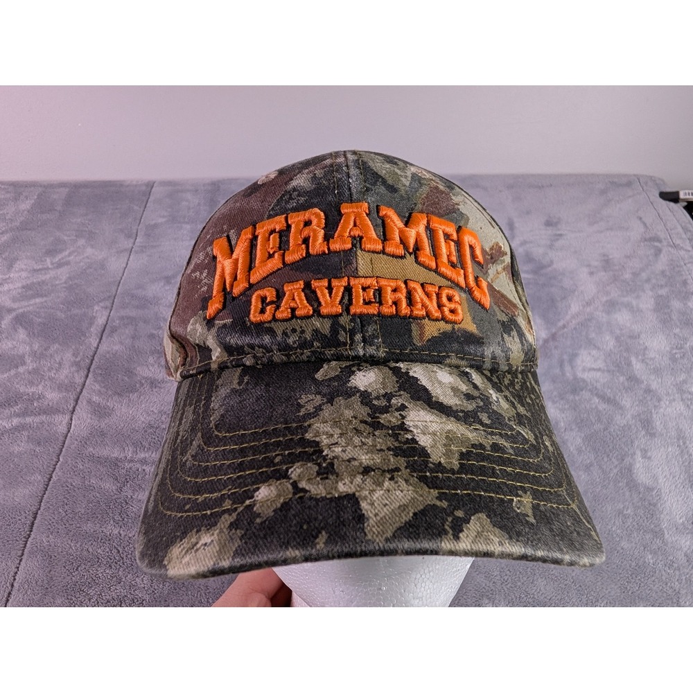 Meramec Caverns Camouflage Baseball Cap J Hats Orange Embroidered Strapback Hat